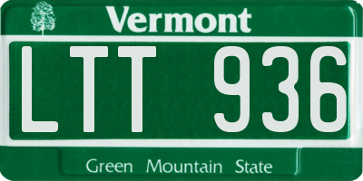 VT license plate LTT936