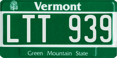 VT license plate LTT939