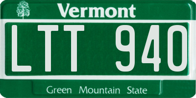 VT license plate LTT940