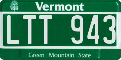 VT license plate LTT943
