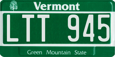 VT license plate LTT945