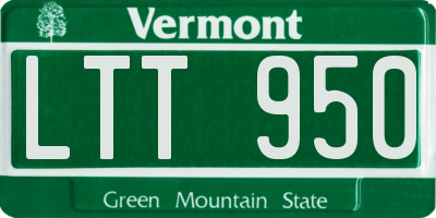 VT license plate LTT950