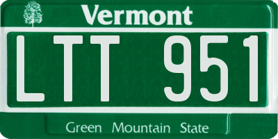 VT license plate LTT951