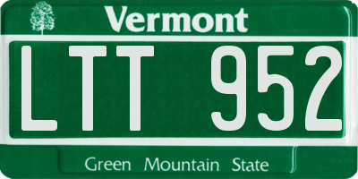 VT license plate LTT952