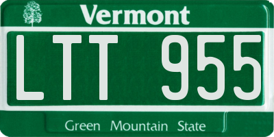 VT license plate LTT955