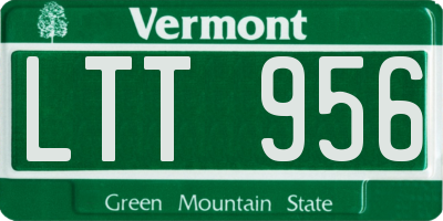 VT license plate LTT956