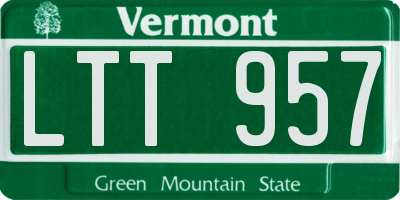 VT license plate LTT957