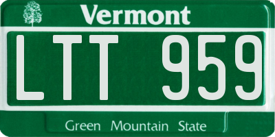 VT license plate LTT959