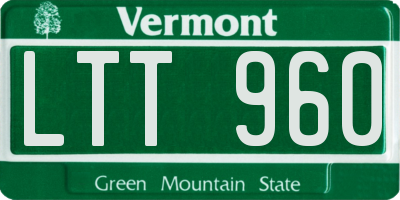 VT license plate LTT960