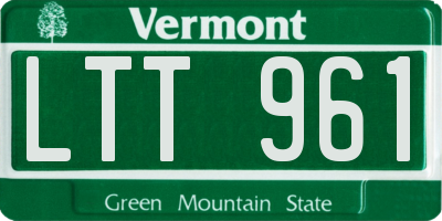 VT license plate LTT961