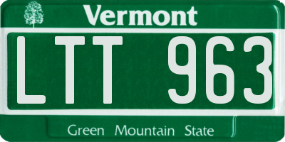 VT license plate LTT963