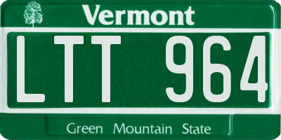 VT license plate LTT964
