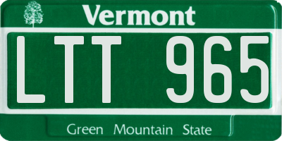 VT license plate LTT965