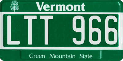 VT license plate LTT966