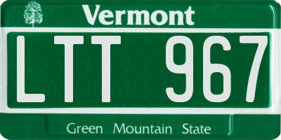 VT license plate LTT967