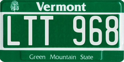 VT license plate LTT968