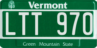 VT license plate LTT970