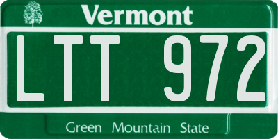 VT license plate LTT972