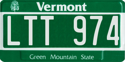 VT license plate LTT974