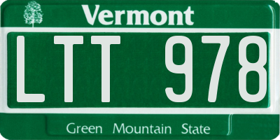 VT license plate LTT978