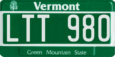VT license plate LTT980