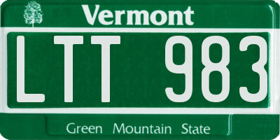 VT license plate LTT983