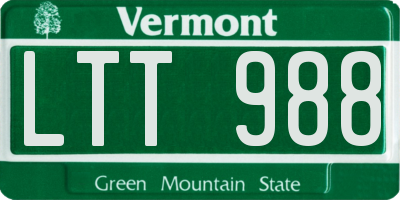 VT license plate LTT988