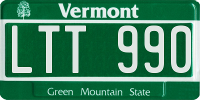 VT license plate LTT990