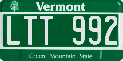 VT license plate LTT992