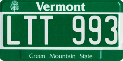 VT license plate LTT993