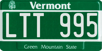 VT license plate LTT995