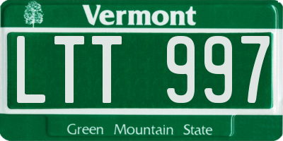 VT license plate LTT997