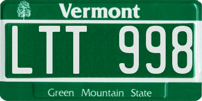 VT license plate LTT998