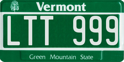 VT license plate LTT999