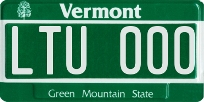 VT license plate LTU000