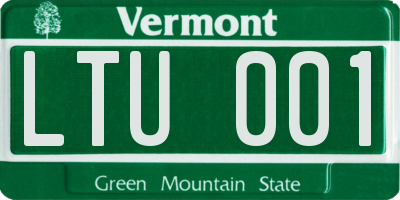 VT license plate LTU001