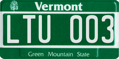VT license plate LTU003