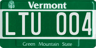 VT license plate LTU004
