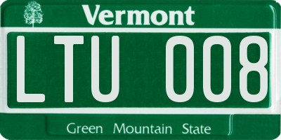 VT license plate LTU008
