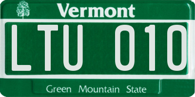 VT license plate LTU010