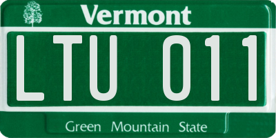 VT license plate LTU011