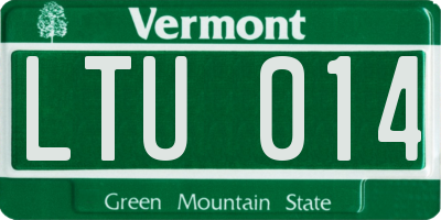 VT license plate LTU014
