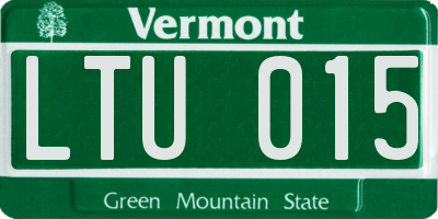 VT license plate LTU015