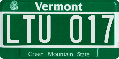 VT license plate LTU017
