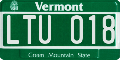 VT license plate LTU018