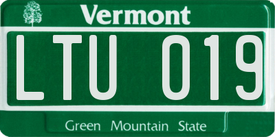 VT license plate LTU019