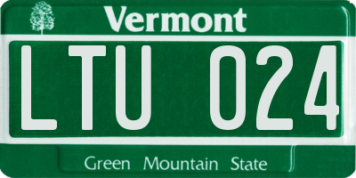 VT license plate LTU024