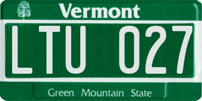 VT license plate LTU027