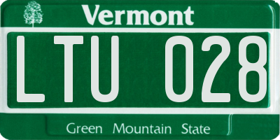 VT license plate LTU028