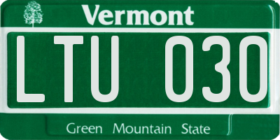 VT license plate LTU030
